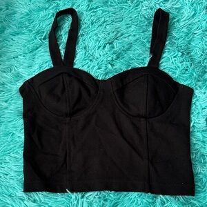 Black Bustier Crop Top